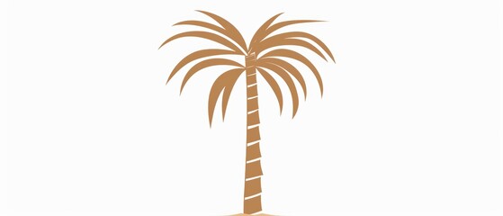 A simple illustration of a date palm, with only one in the center of the image, symbolizing the art. Dynamic on a clean white background.