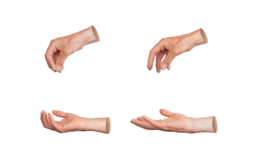 Hands giving, taking, sharing anв begging isolated on white background