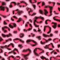 Pink Leopard Skin Texture Pattern Vector. Seamless Animal Wildlife Skin Pattern. Leopard Fur Camouflage Background.