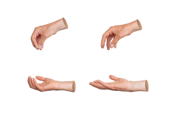 Hands giving, taking, sharing anв begging isolated on white background