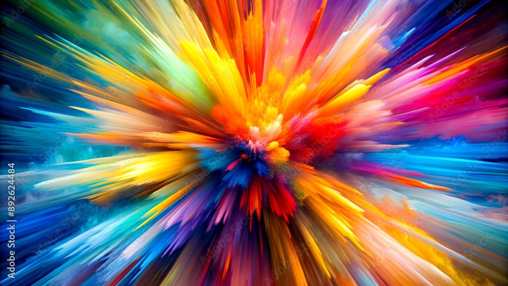 Aufkleber abstract expressionism: an explosion of color and form generative ai art