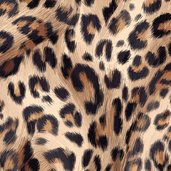 Leopard Skin Texture Pattern Vector. Seamless Animal Wildlife Skin Pattern. Leopard Fur Camouflage Background.