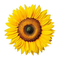 Bright Yellow Sunflower Isolated Without Background for Clarity.