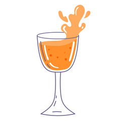 Fruit alcohol cocktails isolated concept. Vector flat graphic design element illustration