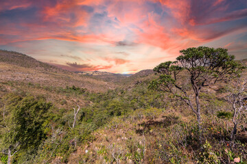 sunset over the mountains
