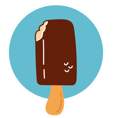 Ice cream simple line art style isolated concept. Vector flat graphic design element illustration