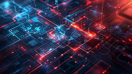 Fototapeta premium Abstract Technology Background Celebrating the Beauty and Complexity of Technology with Digital Art Elements
