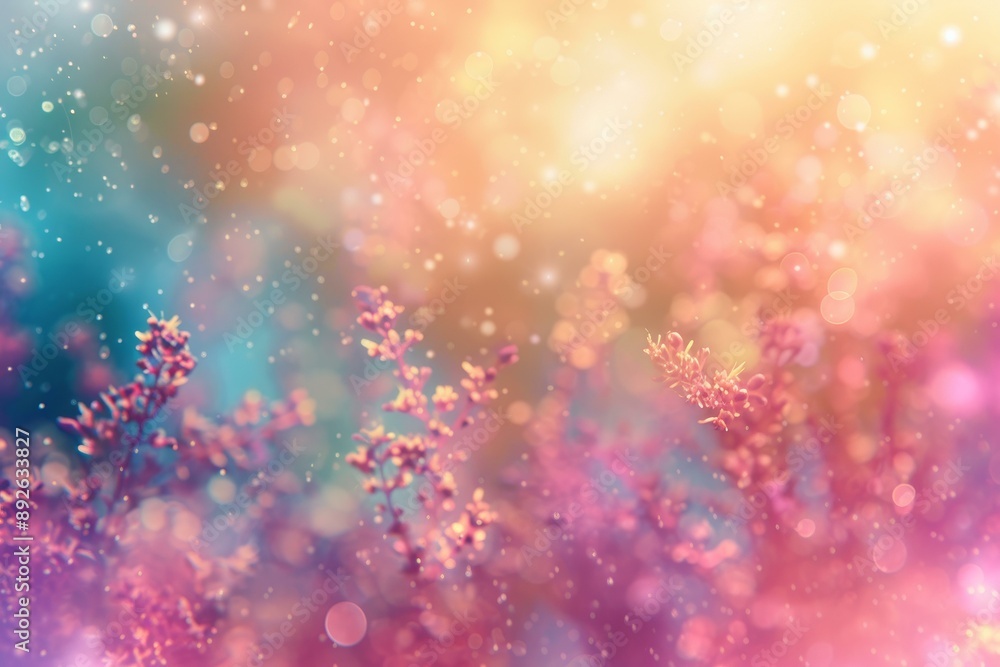 Poster step into an ethereal and magical world filled with vibrant and delicate flowers, creating a surreal