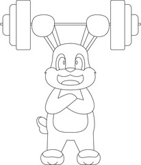 Rabbit Bodybuilder Dumbbell Bodybuilding Animal Vector Graphic Art Illustration