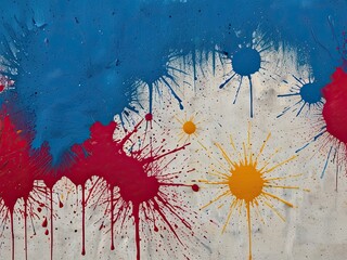 Fototapeta premium splashes of paint on a concrete wall. background.