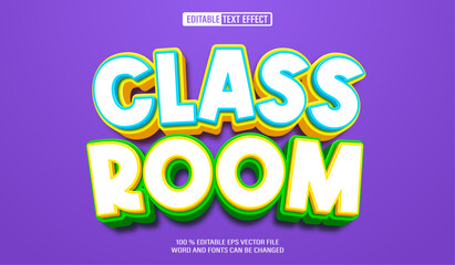 Editable 3d text style effect - Class Room text effect Template