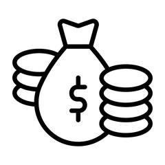 3199-Income Vector Line Icon Design