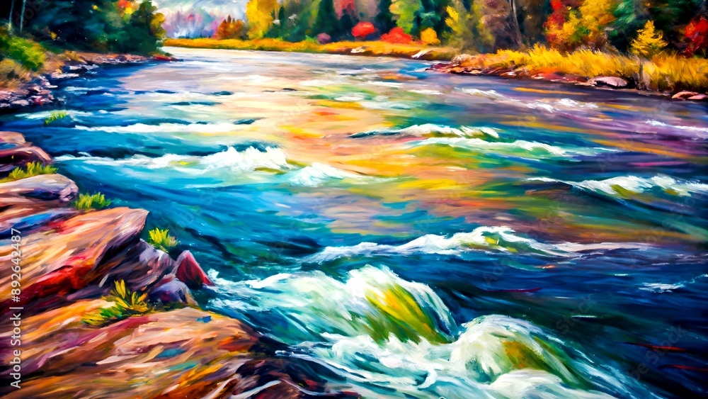 Poster a dynamic exploration of rivers and streams generative ai image