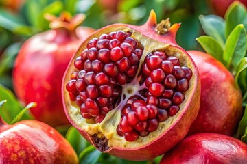 Close-up of Pomegranate Seeds.