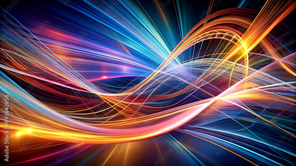 Poster a symphony of lines: an abstract exploration of movement and direction generative ai computational c
