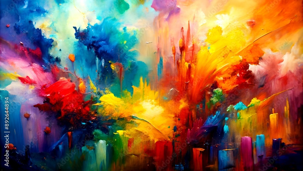 Aufkleber abstract expressionism: a celebration of color and form generative ai neural artwork