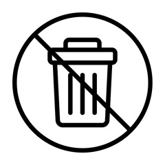 No Littering Vector Line Icon Design