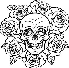 Rose Adorned Skull for Halloween