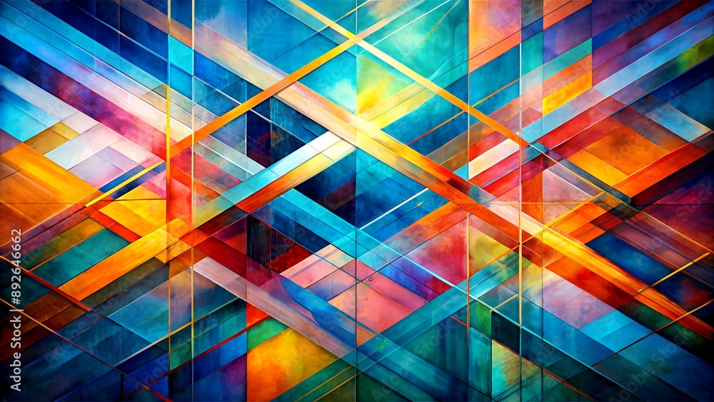 Aufkleber the language of lines: a geometric composition with intersecting lines generative ai algorithmically