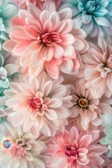 Obraz premium A close up of a bunch of pink and orange flowers. The flowers are arranged in a way that they look like they are in a bouquet. The colors of the flowers are vibrant and eye-catching