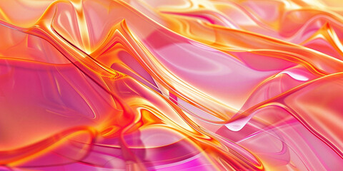 Naklejka premium abstract background with lines shimmering lines and waves in orange and pink