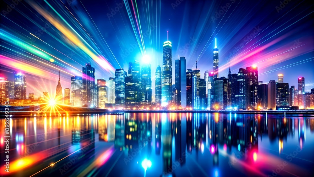Aufkleber urban illuminations: a dynamic study of city lights after dark generative ai computational creativit