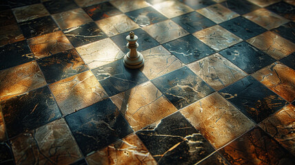 Chessboard with pieces arranged for a game. Evokes strategy, intellect, and classic competition. Suitable for educational materials, game-related content, and intellectual pursuits.