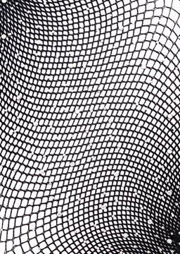 texture of black fishnet stockings on a white background
