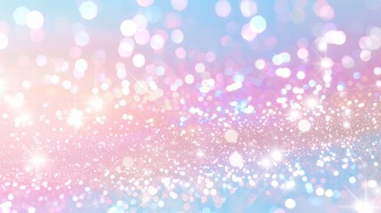 Soft pastel bokeh lights with a mix of pink, blue, and white hues, creating a dreamy, magical atmosphere.