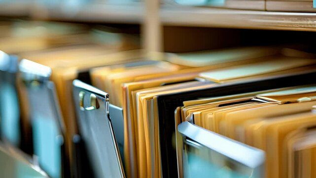 A file cabinet with labeled folders for organizing and storing patient information.
