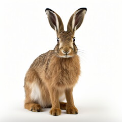 Obraz premium front view of a rabbit on white background