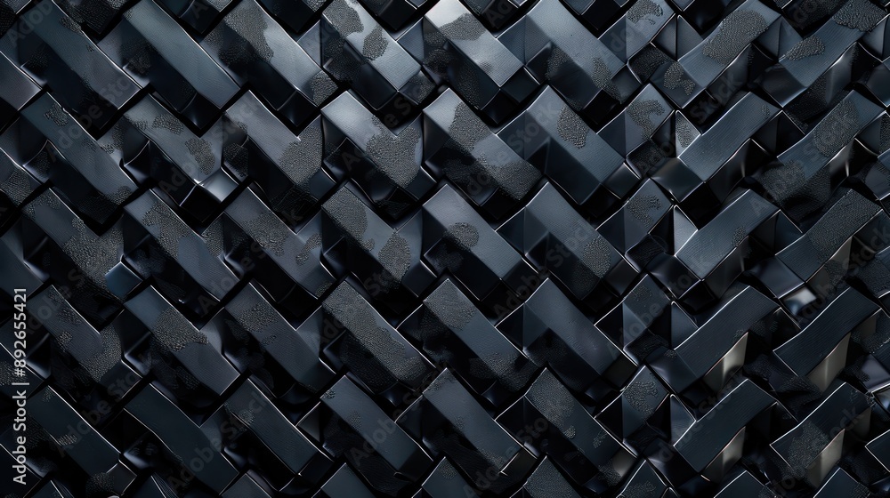 Poster digital rendering of a black diamond pattern background, ideal for modern design concepts.