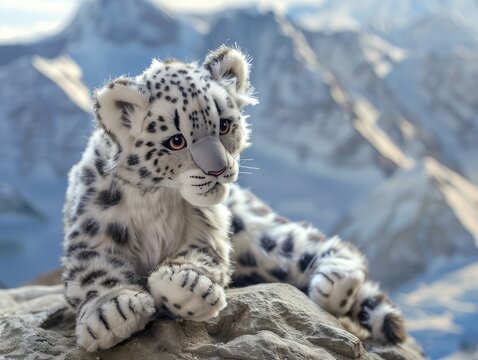 snow leopard cub