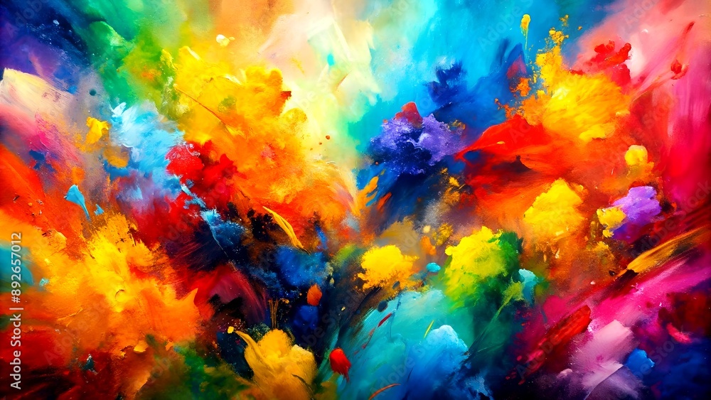 Poster a celebration of color and form: an abstract expressionist masterpiece generative ai deep art