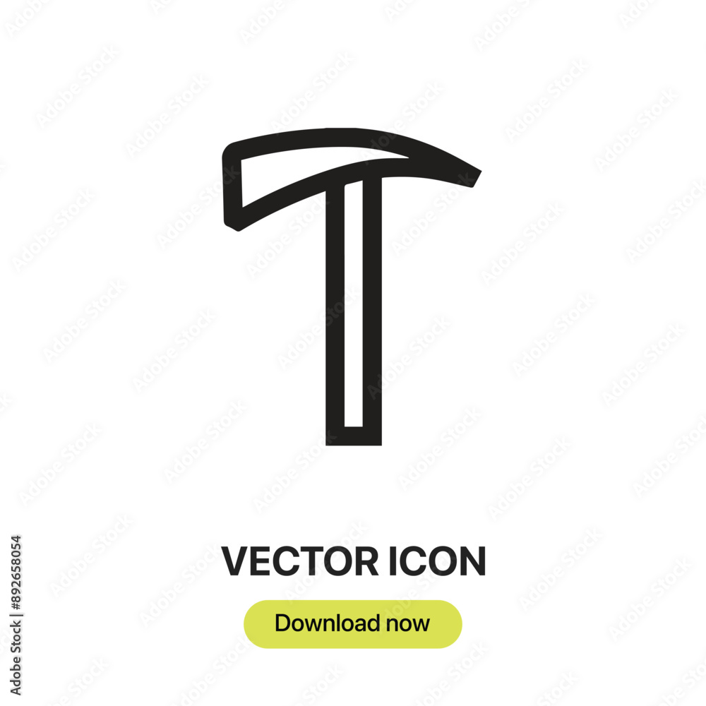 Leinwandbilder pick the hammer icon vector. linear-style sign for mobile concept and web design. pick hammer symbol