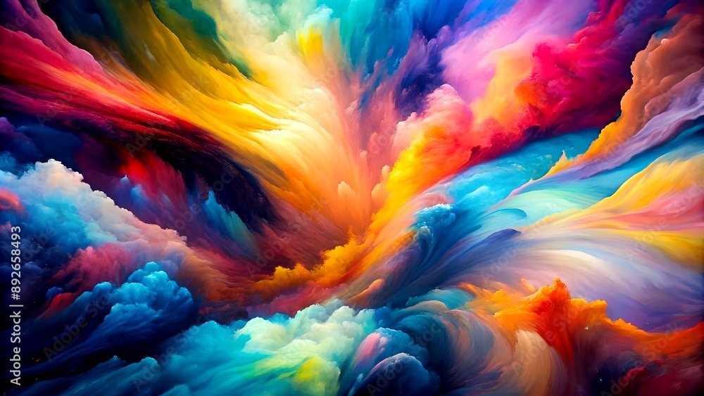 Poster the symphony of colors: a celebration of abstract expression generative ai digital creation