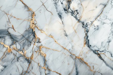 Close-up view of white marble with gold veins
