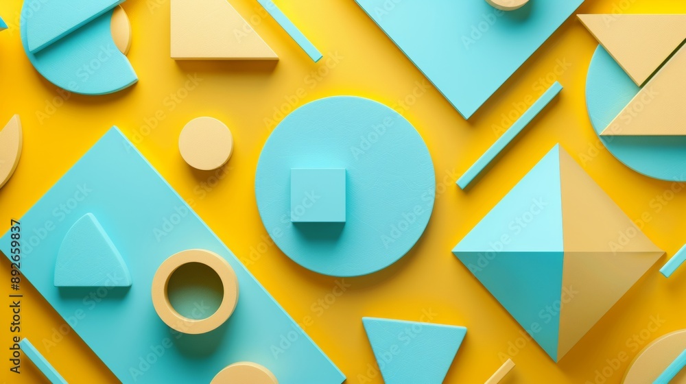 Poster a colorful abstract design made of shapes and squares