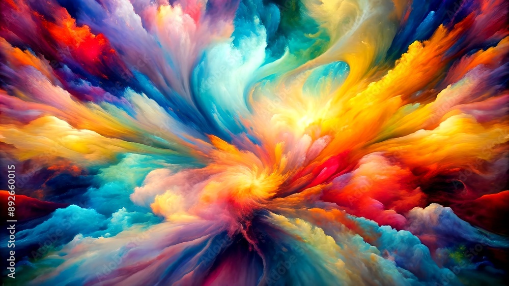Poster a symphony of colors: an abstract expressionist masterpiece generative ai image