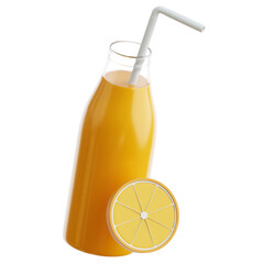 Orange Juice 3d Illustration