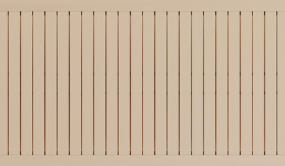 Naklejka premium A wooden fence with brown stripes. 3d rendering.