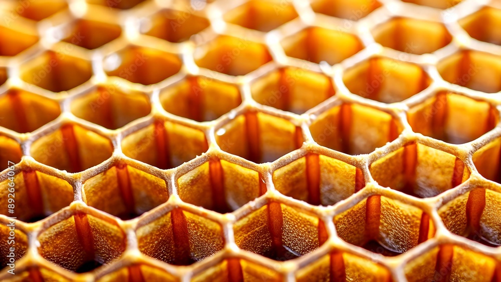 Poster a masterpiece in wax: the geometric perfection and efficiency of a honeycomb generative ai digital c