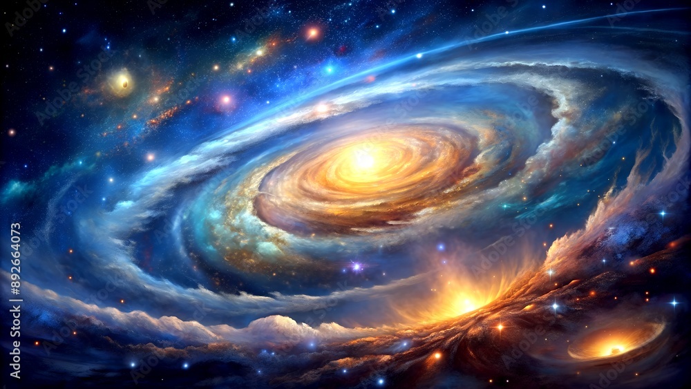 Aufkleber celestial canvas: a journey through the cosmos generative ai image