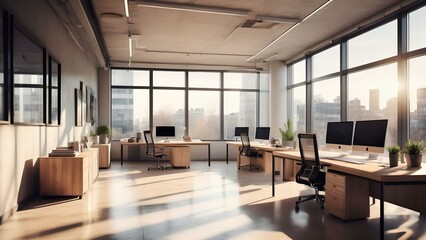 interior of a office, modern living room, modern office interior