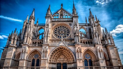 Obraz premium Gothic Cathedral: A Symphony of Stone and Intricate Design Generative AI-generated