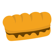 Gambar roti gembong vector illustration, isolated on white background, roti gembul bread clip art image,  indonesian snack bread