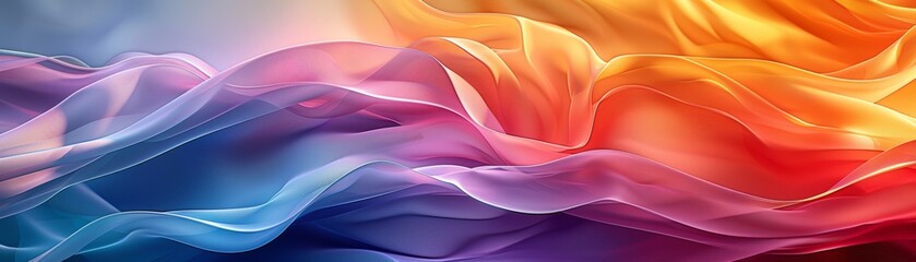 Fototapeta premium Abstract background with flowing colorful fabric, vibrant and ethereal.