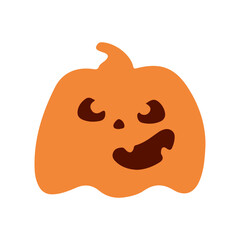 halloween pumpkin with facial expression, vector, silhouette, vector illustration, abstract, art, 3d rendering