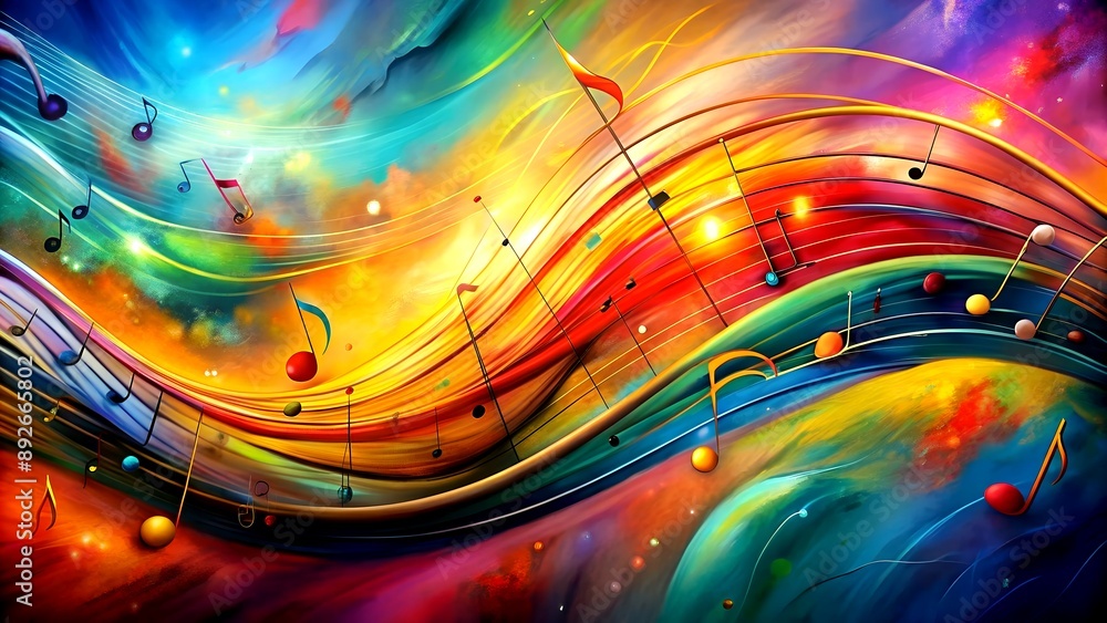Aufkleber music in motion: a visual symphony of rhythms and energy generative ai automated art