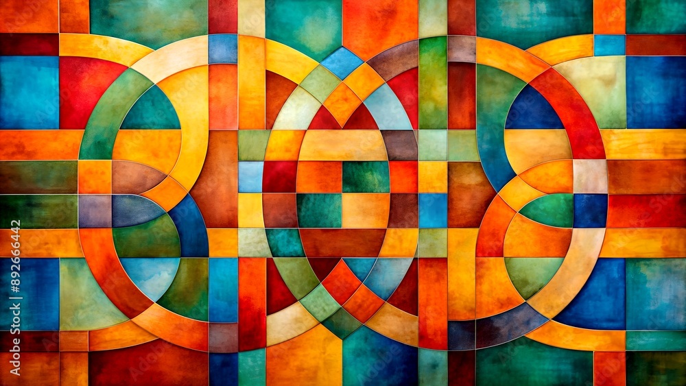 Poster geometric abstract: exploring the harmony of form and space generative art ia
